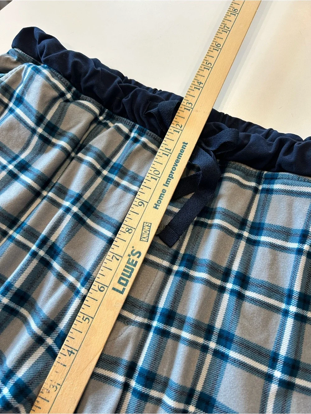 Nautica Plaid Sleepwear Pants Size Large Navy Blue Gray Pockets Men's